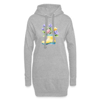 Blume Garten Gärtner Geschenk Blumen Hobbygärtner - Hoodie-Kleid - Grau meliert - Vorne