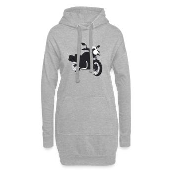 Motorrad Motorcross Motorradfahrer Motorradfan - Hoodie-Kleid - Grau meliert - Vorne