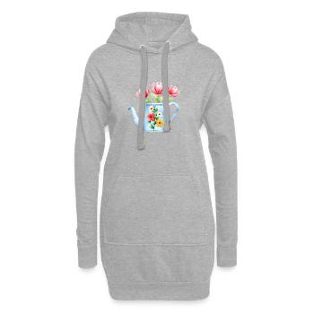 Blume Geschenk Blumen Garten Hobbygärtner Gärtner - Hoodie-Kleid - Grau meliert - Vorne