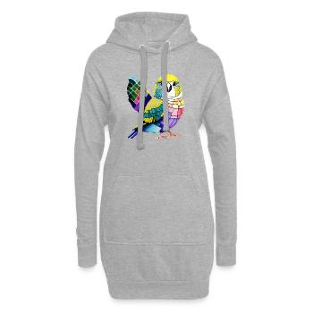 Cockatiel Budgie Bird Propriétaire - Sweat-shirt à capuche long Femme - gris chiné - Devant