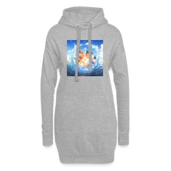 Summer Fight - Sweat-shirt à capuche long Femme - gris chiné - Devant