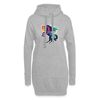 Cheval - Sweat-shirt à capuche long Femme - gris chiné - Devant