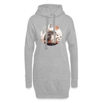 Hedgehogs in autumn - Hoodie Dress - heather grey - Front