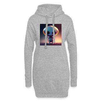 Joyeux Halloween mignon extraterrestre effrayant drôle effrayant - Sweat-shirt à capuche long Femme - gris chiné - Devant