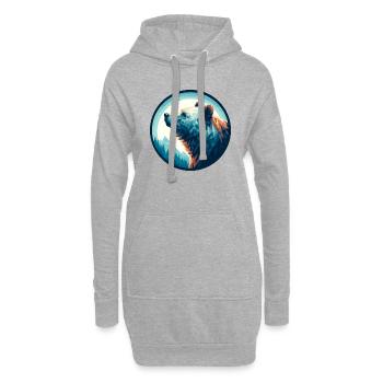 Polygon Bär eisbär im polygon geometrischen stil - Hoodie-Kleid - Grau meliert - Vorne