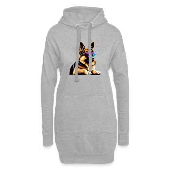 Berger Allemand Chien Chiot Propriétaire - Sweat-shirt à capuche long Femme - gris chiné - Devant