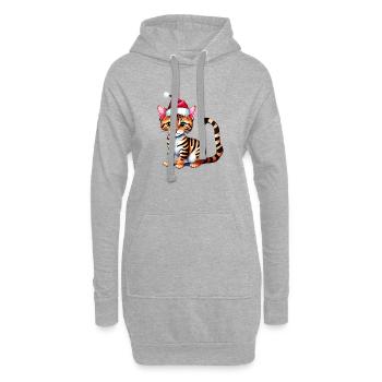 Bengal Cat Noël Bengal Chaton Chaton - Sweat-shirt à capuche long Femme - gris chiné - Devant