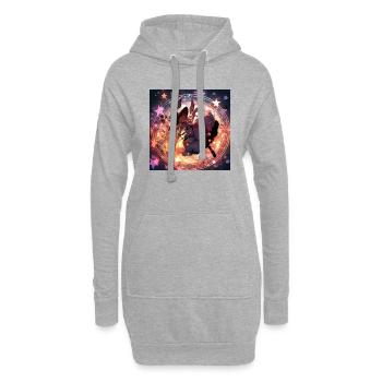 la Sorcière étoilée - Sweat-shirt à capuche long Femme - gris chiné - Devant
