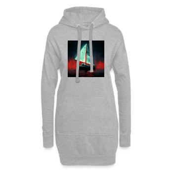 Le voilier de Psychopathe - Sweat-shirt à capuche long Femme - gris chiné - Devant