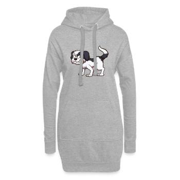 Chien Shih Tzu en colère - Sweat-shirt à capuche long Femme - gris chiné - Devant