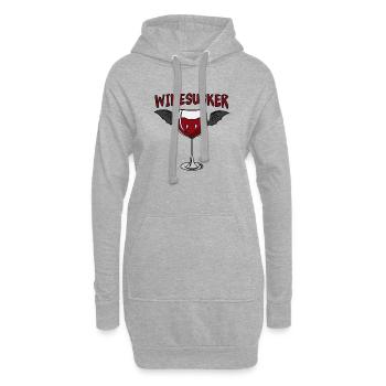 Wein Vampir Halloween Getränk Biss - Hoodie-Kleid - Grau meliert - Vorne