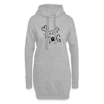 Love My Dog - Hoodie-Kleid - Grau meliert - Vorne