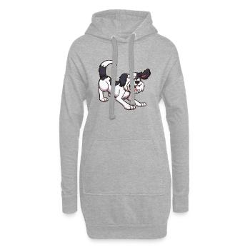 Aboiement Shih Tzu Chien - Sweat-shirt à capuche long Femme - gris chiné - Devant