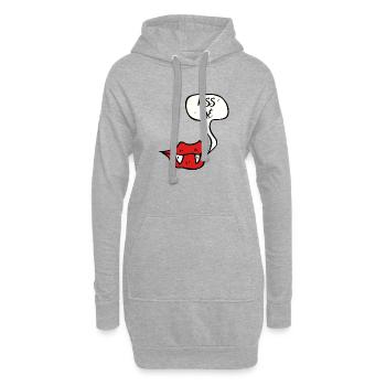 Halloween Vampire Lèvres Denture Embrasse-moi - Sweat-shirt à capuche long Femme - gris chiné - Devant