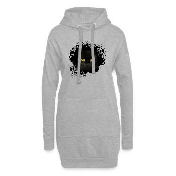 Katze - Hoodie-Kleid - Grau meliert - Vorne