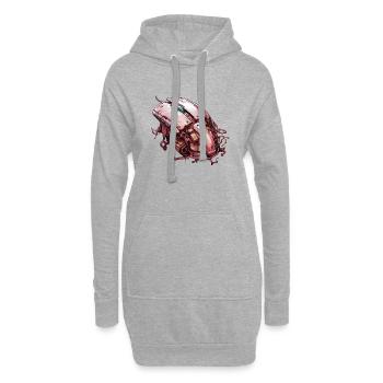 Mode Alien de la souris de jeu - Sweat-shirt à capuche long Femme - gris chiné - Devant