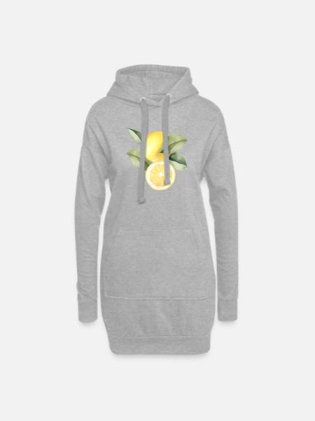 Zitrone Frucht Zitronen Ernährung Gesund - Hoodie-Kleid - Grau meliert