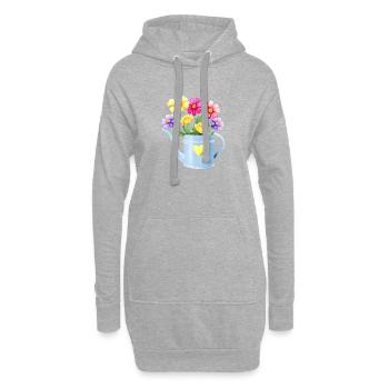 Blume Garten Hobbygärtner Gärtner Geschenk Blumen - Hoodie-Kleid - Grau meliert - Vorne