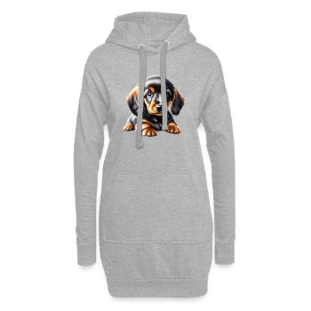 Dachshund Hund Dackelwelpe Hunde Hundehalter - Hoodie-Kleid - Grau meliert - Vorne