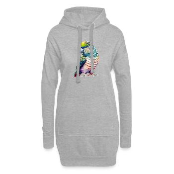 Budgie Bird Cockatiel Bird Propriétaire - Sweat-shirt à capuche long Femme - gris chiné - Devant