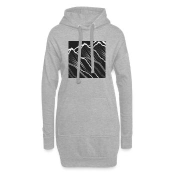 Majestätischen Berglandschaft, Panorama, Monochrom - Hoodie-Kleid - Grau meliert - Vorne
