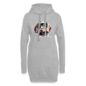 Hundehalter Dachshund Hund Dackelwelpe Hunde - Hoodie-Kleid - Grau meliert - Vorne