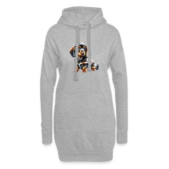 Teckel Chien Teckel Chippy Dogs Propriétaire de chien - Sweat-shirt à capuche long Femme - gris chiné - Devant