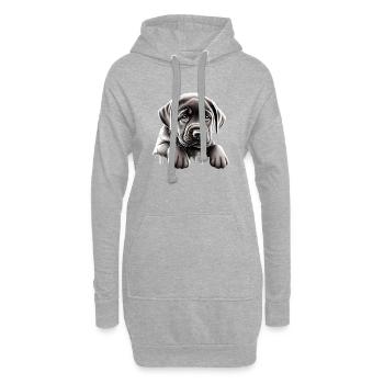 Chiot Labrador Retriever Labrador Propriétaire - Sweat-shirt à capuche long Femme - gris chiné - Devant