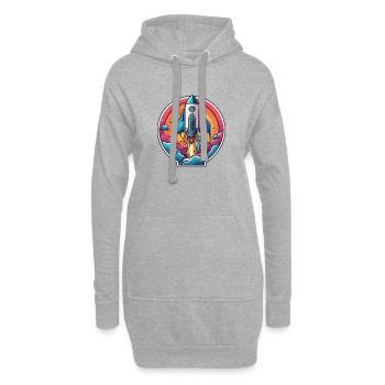 Rakete - Hoodie-Kleid - Grau meliert - Vorne