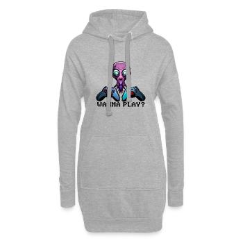 Wanna Play? - Hoodie-Kleid - Grau meliert - Vorne