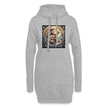 Mystische Kreatur - Hoodie-Kleid - Grau meliert - Vorne