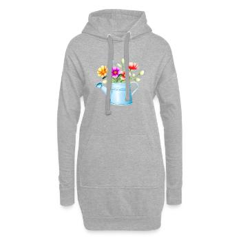Blume Geschenk Blumen Garten Hobbygärtner Gärtner - Hoodie-Kleid - Grau meliert - Vorne