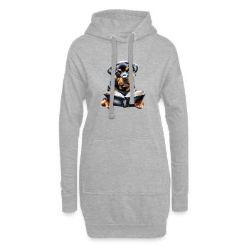 Rottweiler Dog Book Reading Dogs Rottweiler Puppy - Hoodie Dress - heather grey - Front