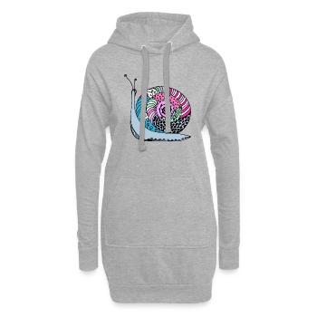 Schnecke - Hoodie-Kleid - Grau meliert - Vorne