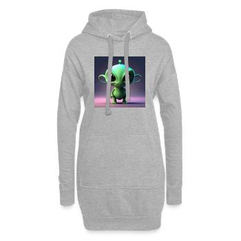 Joyeux Halloween mignon extraterrestre effrayant drôle effrayant - Sweat-shirt à capuche long Femme - gris chiné - Devant