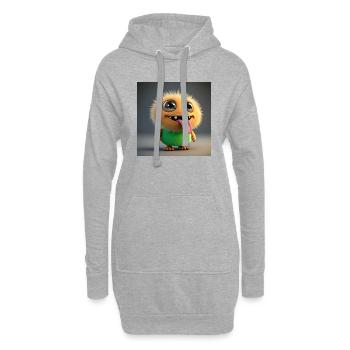 Joyeux Halloween mignon monstre langue de plaisir effrayant - Sweat-shirt à capuche long Femme - gris chiné - Devant