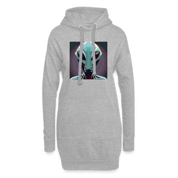 Joyeux Halloween mignon extraterrestre effrayant drôle effrayant - Sweat-shirt à capuche long Femme - gris chiné - Devant