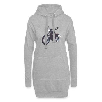Motorrad Motorradfahrer Motorcross Motorradfan - Hoodie-Kleid - Grau meliert - Vorne