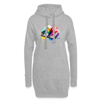 Buch Lesen Geschenk Bücher Leser Buchliebhaber - Hoodie-Kleid - Grau meliert - Vorne