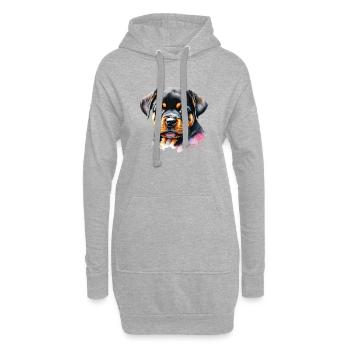 Rottweiler Chien Rottweiler Chiot Chiens Chien Chiot - Sweat-shirt à capuche long Femme - gris chiné - Devant