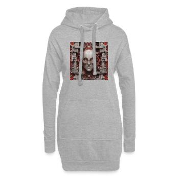 Au-delà des esprits et des machines - Sweat-shirt à capuche long Femme - gris chiné - Devant