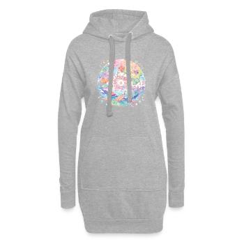 Les mignons animaux de la mer - Sweat-shirt à capuche long Femme - gris chiné - Devant
