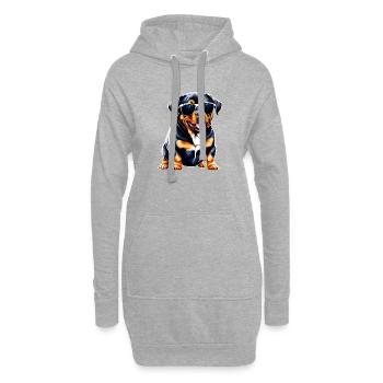 Rottweiler Hundewelpe Hund Rottweilerwelpe Hunde - Hoodie-Kleid - Grau meliert - Vorne