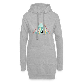 Zelten Camping Wohnwagen Camp Geschenk Wohnmobil - Hoodie-Kleid - Grau meliert - Vorne
