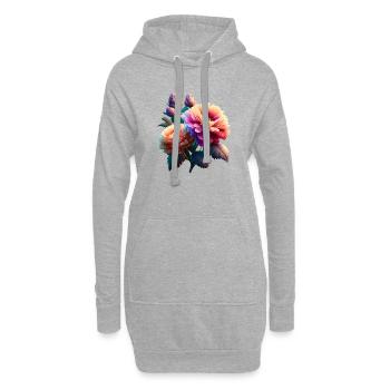 Blume Geschenk Blumen Garten Hobbygärtner Gärtner - Hoodie-Kleid - Grau meliert - Vorne