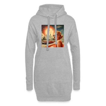 Porträt einer Frau aus den 50er Jahren - Hoodie-Kleid - Grau meliert - Vorne