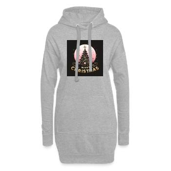 Frohe Weihnachten - Hoodie-Kleid - Grau meliert - Vorne