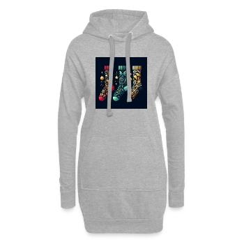 Bas de Noël - Sweat-shirt à capuche long Femme - gris chiné - Devant