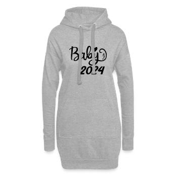 Baby 2024 - Hoodie-Kleid - Grau meliert - Vorne
