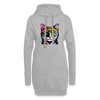 Propriétaire de chat, animal de compagnie, chat, chat domestique, chaton - Sweat-shirt à capuche long Femme - gris chiné - Devant